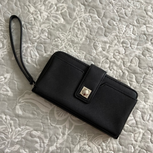 Handbags - BLACK AND SILVER WALLET WITH WRIST STRAP